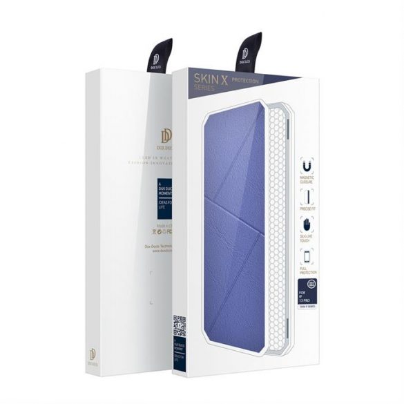 Husa tip Bookcase DUX DUCIS Skin X pentru iPhone 13 Pro albastra