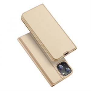 Dux Ducis Skin Pro Husă tip bibliotecă pentru iPhone 13 auriu