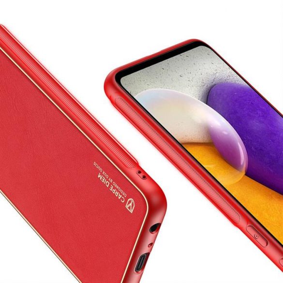 Dux Ducis Yolo husă elegantă din TPU moale și piele PU pentru Samsung Galaxy A72 4G roșu