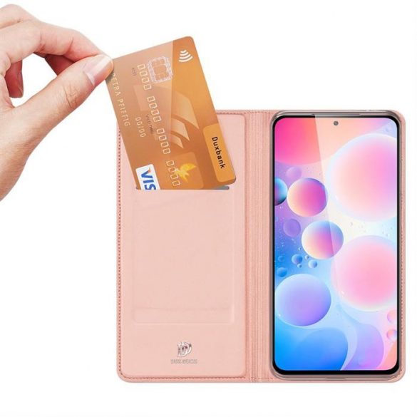 Husă tip Bibliotecă Dux Ducis Skin Pro pentru Xiaomi Redmi K40 Pro+ / K40 Pro / K40 / Poco F3 roz