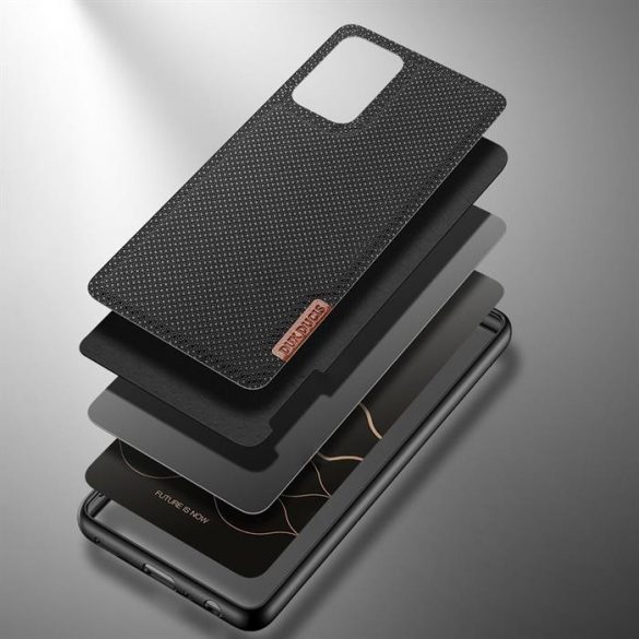 Husă Dux Ducis Fino acoperită cu material nylon pentru Samsung Galaxy A72 4G negru