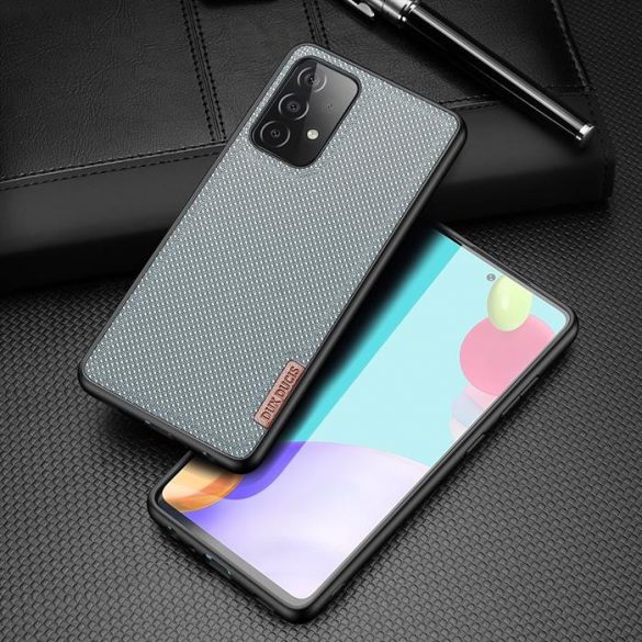 Husă Dux Ducis Fino acoperită cu material nailon pentru Samsung Galaxy A72 4G albastru