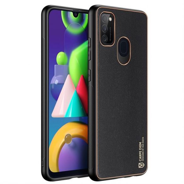 Husa eleganta Dux Ducis Yolo din TPU moale si piele PU pentru Samsung Galaxy M30s neagra