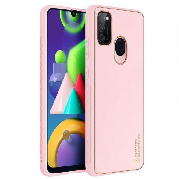 Husa eleganta Dux Ducis Yolo din TPU moale si piele PU pentru Samsung Galaxy M30s roz