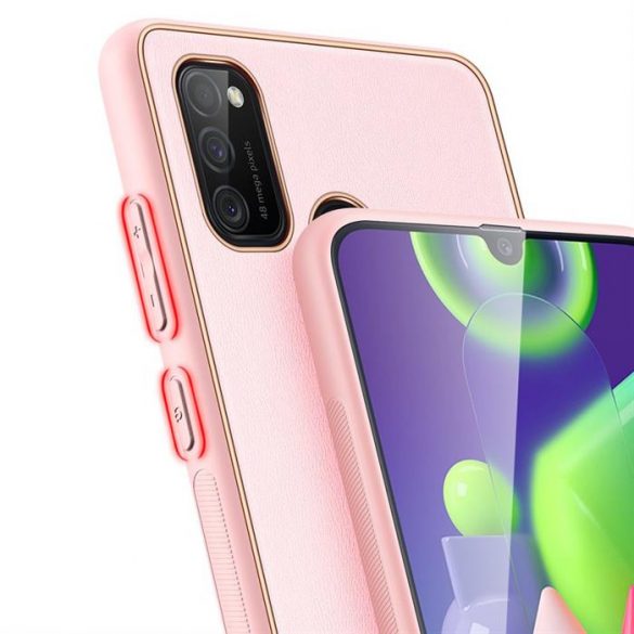 Husa eleganta Dux Ducis Yolo din TPU moale si piele PU pentru Samsung Galaxy M30s roz