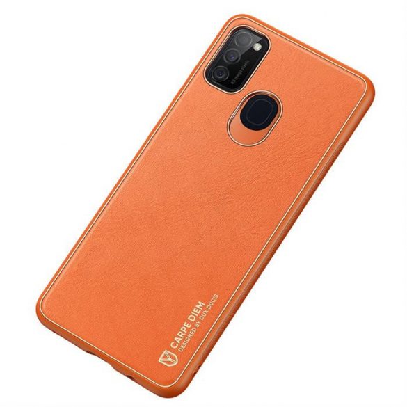 Husa eleganta Dux Ducis Yolo din TPU moale si piele PU pentru Samsung Galaxy M30s portocaliu