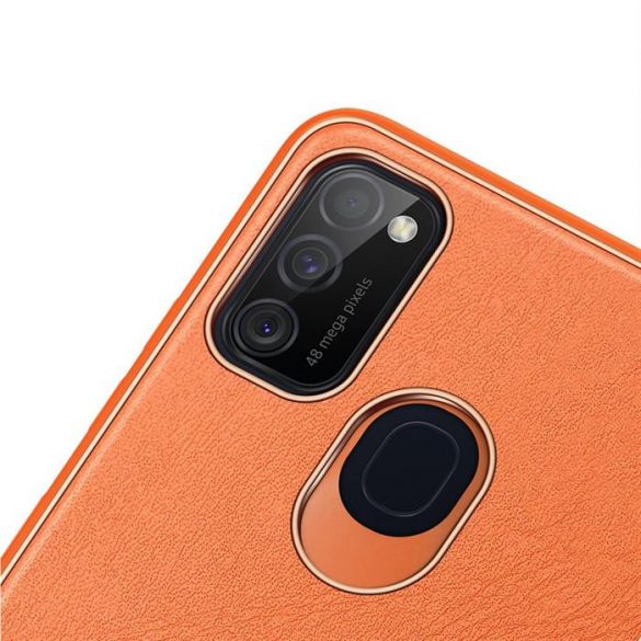 Husa eleganta Dux Ducis Yolo din TPU moale si piele PU pentru Samsung Galaxy M30s portocaliu