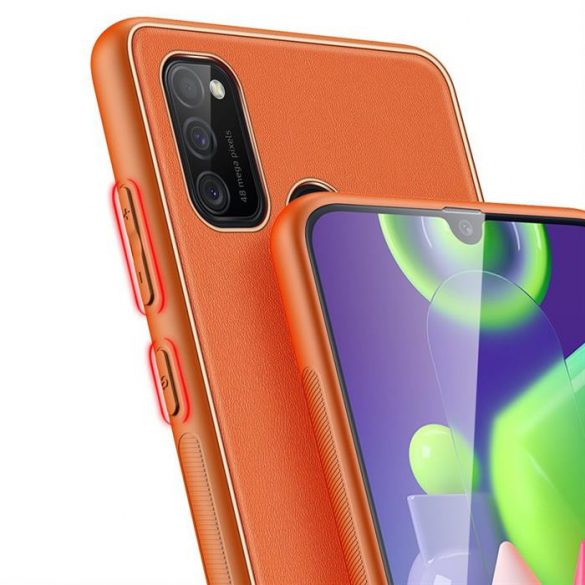 Husa eleganta Dux Ducis Yolo din TPU moale si piele PU pentru Samsung Galaxy M30s portocaliu