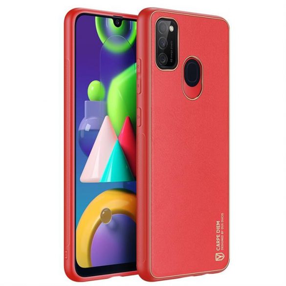 Husa eleganta Dux Ducis Yolo din TPU moale si piele PU pentru Samsung Galaxy M30s rosie