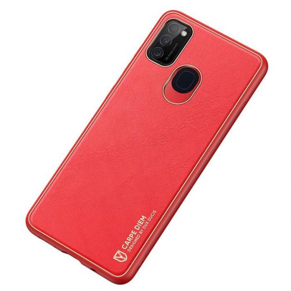 Husa eleganta Dux Ducis Yolo din TPU moale si piele PU pentru Samsung Galaxy M30s rosie