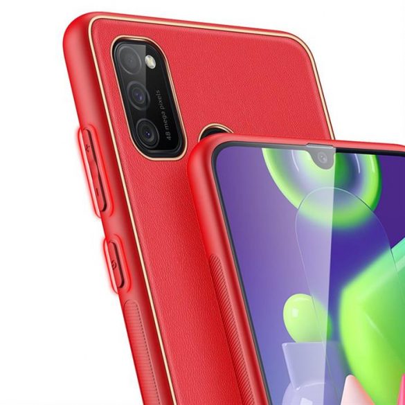 Husa eleganta Dux Ducis Yolo din TPU moale si piele PU pentru Samsung Galaxy M30s rosie