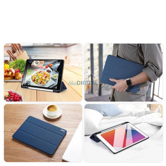 Husă Dux Ducis Domo cu clapă și smart sleep pentru iPad 7 / 8 / 9 10.2'' - albastru