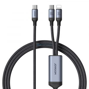 Cablu 2 în 1 Joyroom speedy serie SA21-1T2 USB-C - USB-C / Lightning 100W 1,5m negru