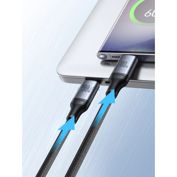 Cablu 2 în 1 Joyroom speedy serie SA21-1T2 USB-C - USB-C / USB-C 1,5 m negru