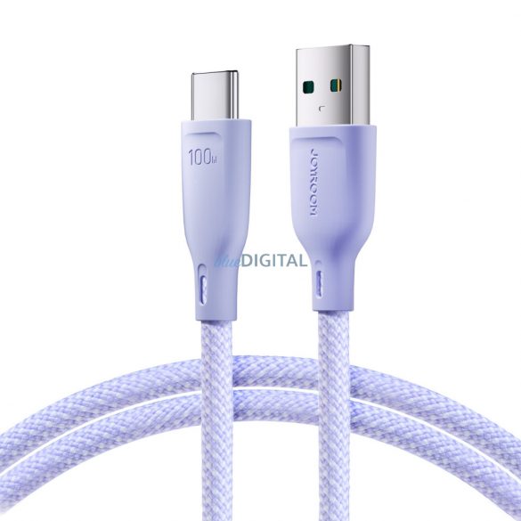 Joyroom Seria multicoloră SA34-AC6 Cablu USB-A / USB-C 100W Transfer rapid 1m - violet