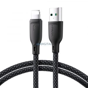 Seria multicoloră Joyroom SA34-AL3 Cablu USB-A / Lightning 3A 1m - negru