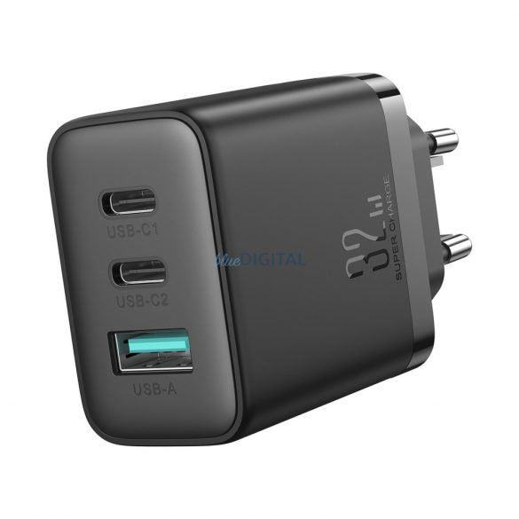 Joyroom JR-TCF10 încărcător rapid 2x USB-C USB-A 32W - negru