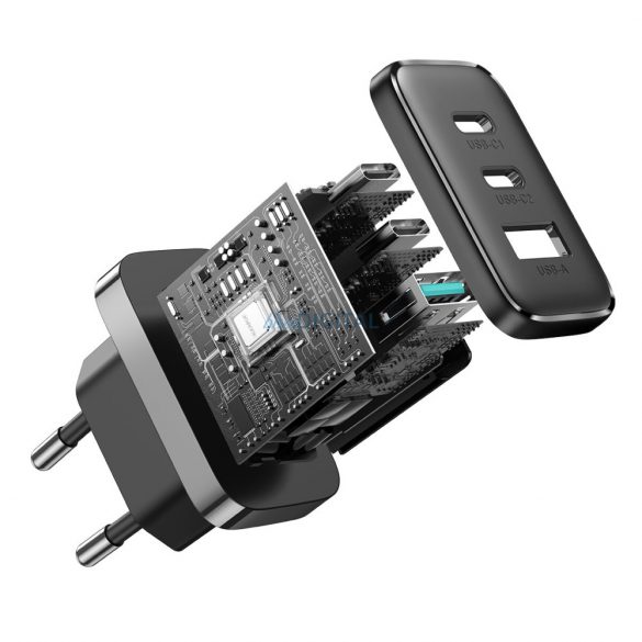 Joyroom JR-TCF10 încărcător rapid 2x USB-C USB-A 32W - negru