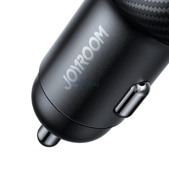 Joyroom JR-CCD04 30W 2x USB-C USB-A încărcător auto cu afișaj - negru