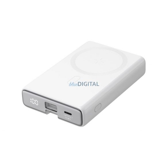 Powerbank Joyroom JR-PBM01 magnetic 10000mAh 20W cu suport + cablu Lightning - USB-C - alb