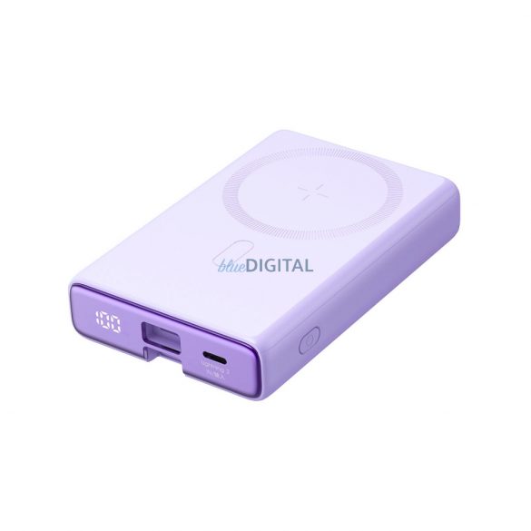 Powerbank Joyroom JR-PBM01 magnetic 10000mAh 20W cu suport + cablu Lightning - USB-C - violet