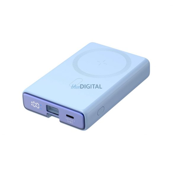 Powerbank Joyroom JR-PBM01 magnetic 10000mAh 20W cu suport + cablu Lightning - USB-C - albastru