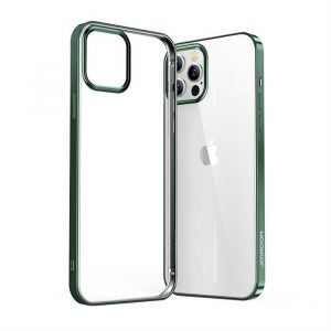 Husă ultra-subțire Joyroom New Beautiful Series cu cadru galvanizat pentru iPhone 12 Pro Max verde (JR-BP796)