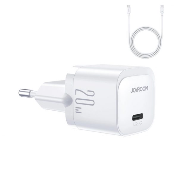 Încărcător de perete Joyroom JR-TCF02 USB-C PD 20W + cablu USB-C - alb