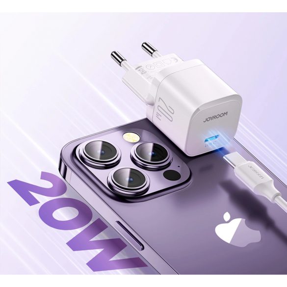 Încărcător de perete Joyroom JR-TCF02 USB-C PD 20W + cablu USB-C - alb