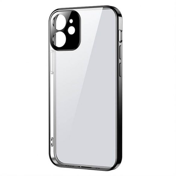 Husă ultra subțire Joyroom New Beauty Series cu cadru galvanizat pentru iPhone 12 Pro Max negru (JR-BP744)