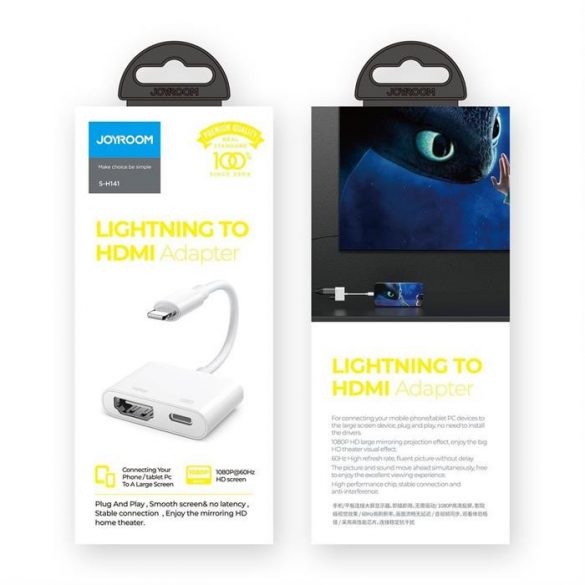 Joyroom S-H141 Lightning la adaptor HDMI - alb