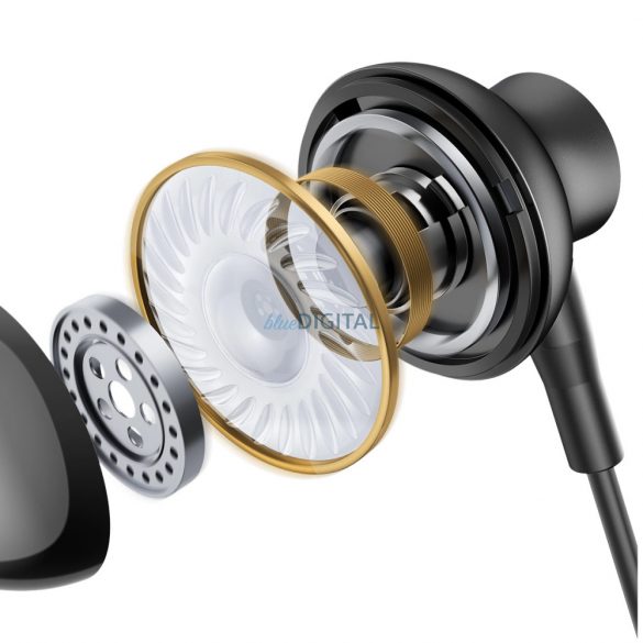 Joyroom Seria TYPE-C JR-EC07 USB-C căști in-ear metalice - negru