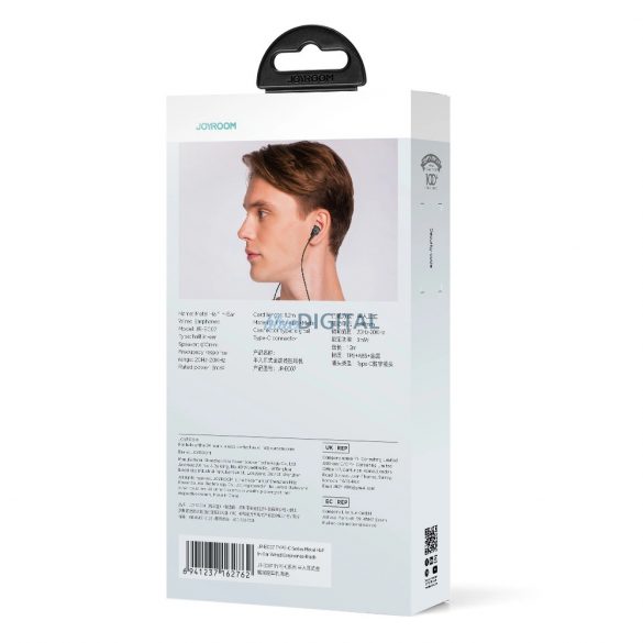 Joyroom Seria TYPE-C JR-EC07 USB-C căști in-ear metalice - negru