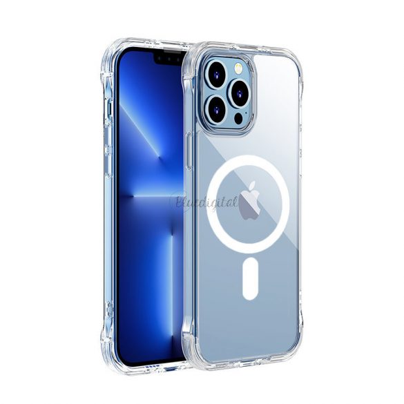 Husă magnetică Joyroom Defender pentru iPhone 13 Pro carcasă robustă cu cârlige suport transparent (compatibilă MagSafe)