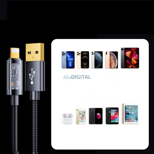 Joyroom Cablu USB - Lightning pentru încărcare / transmitere de date 2.4A 20W 1.2m albastru (S-UL012A12)