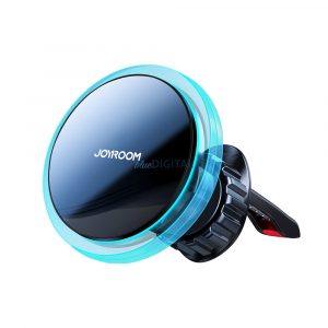 Suport auto Joyroom Încărcător wireless cu inducție Qi 15W (compatibil MagSafe pentru iPhone) pentru grila de ventilație argintie (JR-ZS291)