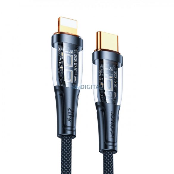 Cablu de încărcare rapidă Joyroom cu comutator inteligent USB-C - Lightning 20W 1,2 m negru (S-CL020A3)