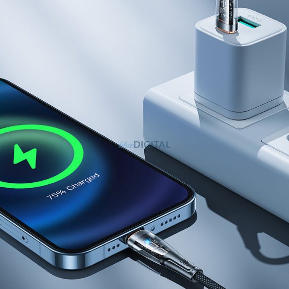 Cablu de încărcare rapidă Joyroom cu comutator inteligent USB-C - Lightning 20W 1,2 m negru (S-CL020A3)