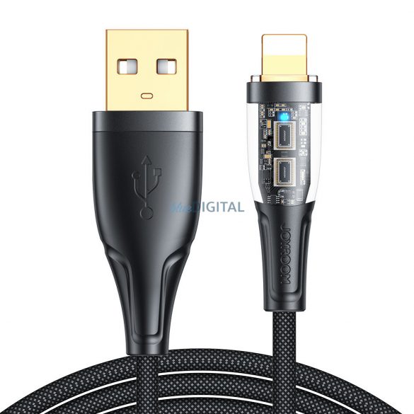 Cablu de încărcare rapidă Joyroom cu comutator inteligent USB-A - Lightning 2,4A 1,2m negru (S-UL012A3)