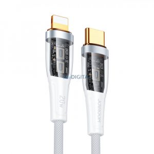 Cablu de încărcare rapidă Joyroom cu comutator inteligent USB-C - Lightning 20W 1,2m alb (S-CL020A3)