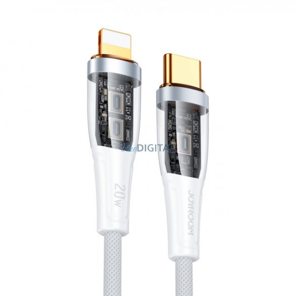 Cablu de încărcare rapidă Joyroom cu comutator inteligent USB-C - Lightning 20W 1,2m alb (S-CL020A3)