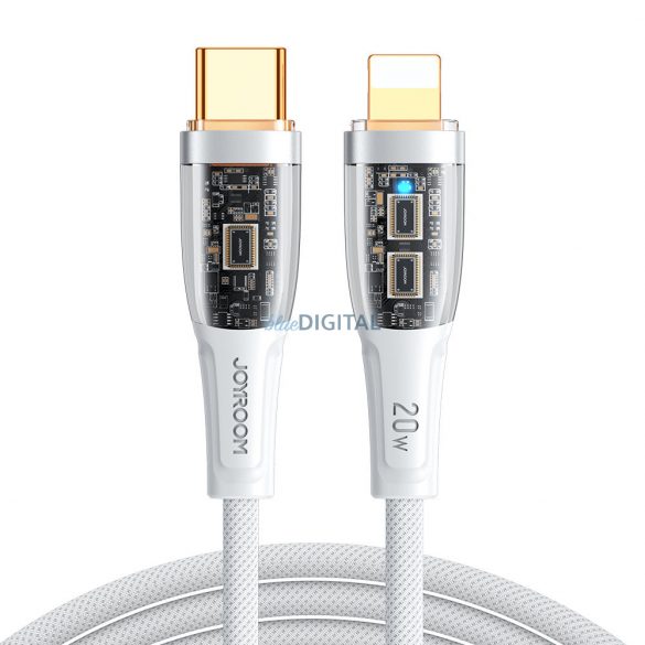 Cablu de încărcare rapidă Joyroom cu comutator inteligent USB-C - Lightning 20W 1,2m alb (S-CL020A3)