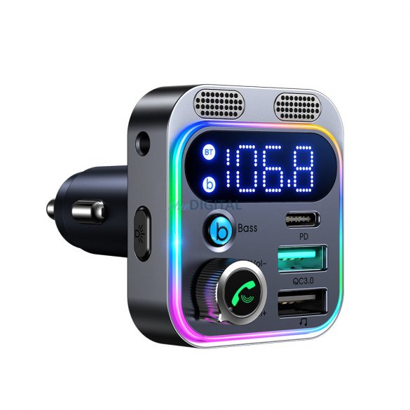 Joyroom JR-CL16 48W Transmițător FM fără fir pentru mașină - negru