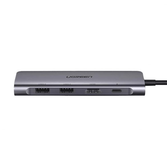 Adaptor Ugreen CM195 ​​​​6in1 USB-C - HDMI / 2x USB-A 3.0 / USB-C cititor PD / SD / TF - gri