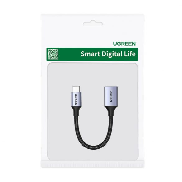 Cablu USB C (tata) - USB (mama) 3.0 OTG 0.15m Ugreen US378 - negru