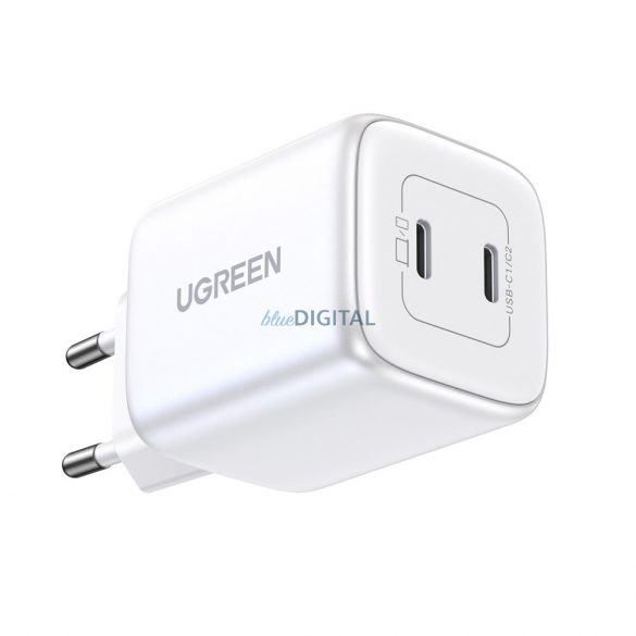 Încărcător rapid GaN 2 x USB-C 45W QC PD Ugreen CD294 - alb