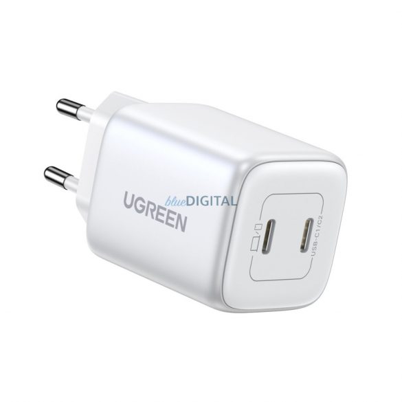 Încărcător rapid GaN 2 x USB-C 45W QC PD Ugreen CD294 - alb