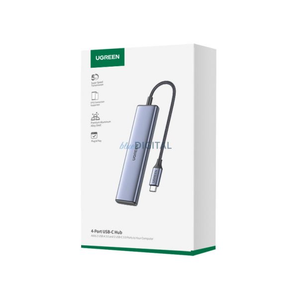 HUB USB-C - 2 x USB-A / 2 x USB-C 20 cm Ugreen CM473 - gri