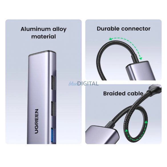 Adaptor Wielofunkcyjny Ugreen CM478 - szary