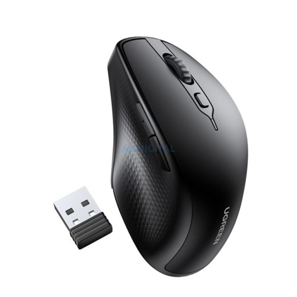 Mouse fără fir ergonomic Ugreen MU101 Bluetooth / 2,4 GHz - negru